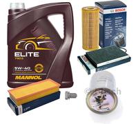 BOSCH Controllo set 5L MANNOL ELITE 5W-40 per VW Sede Polo Variant 1.9 TDI
