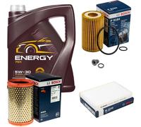 BOSCH Controllo Set 5L MANNOL Energy 5W-30 per Renault Clio II 1.2 Kangoo