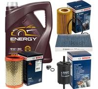 BOSCH Controllo Set 5L MANNOL Energy 5W-30 per Renault Clio II 1.2 Kangoo