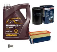 BOSCH Controllo Set 5L MANNOL Energy Combi LL 5W-30 Per Audi 80 1.8 S 2.0