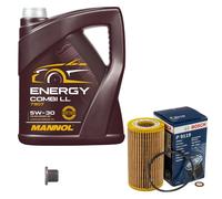 BOSCH Controllo Set 5L MANNOL Energy Combi LL 5W-30 Per BMW 3 Serie 320D 318D