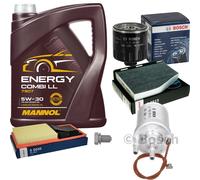 BOSCH Controllo Set 5L MANNOL Energy Combi LL 5W-30 Per VW Golf Plus 1.4 16V