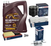 BOSCH Controllo Set 5L MANNOL Energy Combi LL 5W-30 Per VW Golf Plus 1.4 16V