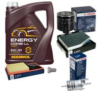 BOSCH Controllo Set 5L MANNOL Energy Combi LL 5W-30 Per VW Golf Plus 1.4 16V