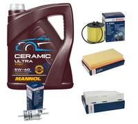 Bosch Controllo Set 5L mannol IN Ceramica 5W-40 per VW Touran 1.6 FSI Golf V