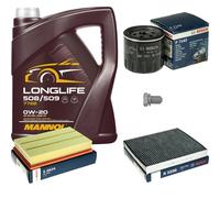 Bosch Controllo Set 5L mannol Longlife 0W-20 per VW Seat Polo 1.0 TSI 1.5
