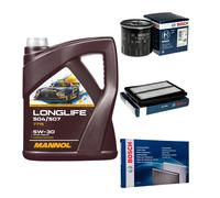 BOSCH Controllo set 5L MANNOL Longlife 504/507 5W-30 per Nissan Qashqai II