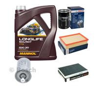 Bosch Controllo Set 5L mannol Longlife 504/507 5W-30 per VW Caddy II Van