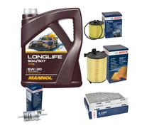 BOSCH Controllo set 5L MANNOL Longlife 504/507 5W-30 per VW Golf V 1K1 1.4
