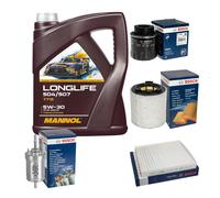 BOSCH Controllo set 5L MANNOL Longlife 504/507 5W-30 per VW Polo 6R1 6C1