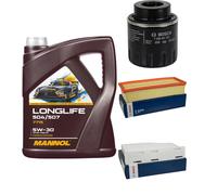 Bosch Controllo Set 5L mannol Longlife 504/507 5W-30 per VW Touran 1T3