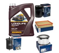 BOSCH Controllo Set 5L MANNOL LONGLIFE 504/507 5W-30 Per VW Transporter IV