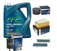 BOSCH Controllo Set 5L MANNOL MOLIBDENO ULTRA 5W-30 Per Renault Kangoo/Grand
