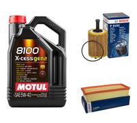 BOSCH Controllo Set 5L MOTUL 8100 X-CESS 5W-40 Per Audi A3 Sportback 2.0