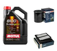 BOSCH Controllo Set 5L MOTUL 8100 X-CESS 5W-40 Per Honda Jazz II 1.3 iDSi