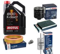Bosch Controllo Set 5L Motul 8100 x-Pulire+5W-30 per VW Seat Altea Lupo 1.0