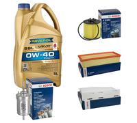 BOSCH Controllo Set 5L RAVENOL SSL 0W-40 per VW Touran 1.4 TSI Golf Plus