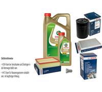 Bosch Controllo Set 6 L castrol edge FST 5W-30 Metallo per Audi A4