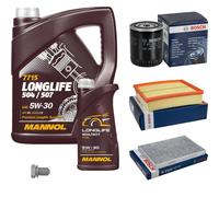 BOSCH Controllo Set 6 L MANNOL 5W-30 LONGLIFE Per Audi A6 4B C5 2.4 2.8 4B2