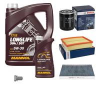 BOSCH Controllo Set 6 L MANNOL 5W-30 LONGLIFE Per Audi A6 4B C5 2.4 2.8 4B2
