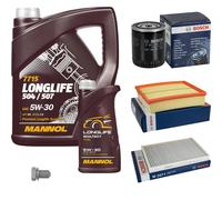 BOSCH Controllo Set 6 L MANNOL 5W-30 LONGLIFE Per Audi A6 4B C5 2.4 2.8 4B2