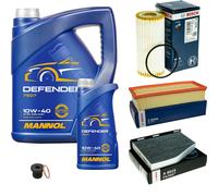 BOSCH Controllo Set 6 L MANNOL Defender 10W-40 Per Audi Q3 8UB 8UG 2.0