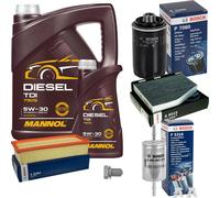 BOSCH Controllo Set 6 L MANNOL DIESEL TDI 5W-30 Per Audi A3 1.8 TFSI 2.0 VW