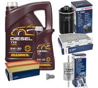 BOSCH Controllo Set 6 L MANNOL DIESEL TDI 5W-30 Per Audi A3 1.8 TFSI 2.0 VW