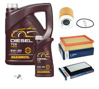 BOSCH Controllo Set 6 L MANNOL DIESEL TDI 5W-30 Per BMW 3er Coupe 3.0