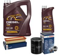BOSCH Controllo Set 6 L MANNOL DIESEL TDI 5W-30 Per Fiat Punto Evo 1.2 1.4