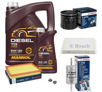 Bosch Controllo Set 6 L mannol Diesel Tdi 5W-30 per IN Legno Per Opel Meriva