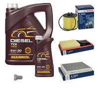 BOSCH Controllo Set 6 L MANNOL DIESEL TDI 5W-30 Per VW Polo 1.4 1.6 16V