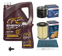 Bosch Controllo Set 6 L mannol Energia Ultra JP 5W-20 per Ford Focus, II