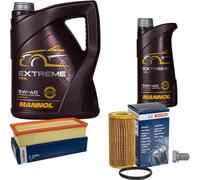 BOSCH Controllo Set 6 L MANNOL Extreme 5W-40 Per VW Golf V 2.0 GTI EOS Audi