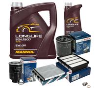 BOSCH Controllo Set 6 L MANNOL LONGLIFE 504/507 5W-30 Per Mazda CX-5 2.2 D