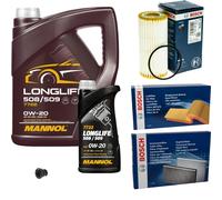 BOSCH Controllo Set 6 L MANNOL LONGLIFE 508/509 0W-20 Per Audi A4 Avant 8W5