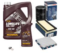 BOSCH Controllo Set 6 L MANNOL LONGLIFE 5W-30 Per Mitsubishi Mirage/Space