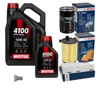 BOSCH Controllo Set 6 L MOTUL 4100 SYN-ERGY SPEC 10W40 Per VW Audi Golf Plus