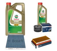BOSCH Controllo Set 6L CASTROL EDGE 5W-30 C3 Per Nissan Qashqai +2 I 1.5 dCi
