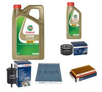 BOSCH Controllo Set 6L CASTROL EDGE 5W-30 C3 Per Nissan Qashqai +2 I 1.5 dCi