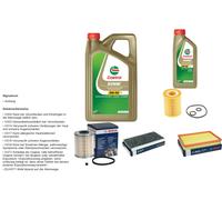Bosch Controllo Set 6L castrol edge 5W-30 C3 per Opel Combinato