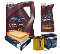BOSCH Controllo Set 6L MANNOL Ceramic 5W-40 Per Volvo V70 II 2.4 2.5 T S60 I