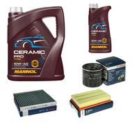 BOSCH Controllo Set 6L MANNOL Ceramic Pro 10W-40 Per Audi A3 Cabriolet 8V7