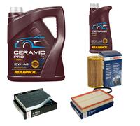 BOSCH Controllo Set 6L MANNOL Ceramic Pro 10W-40 Per Audi TT 8J3 2.0 TTS