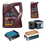 BOSCH Controllo Set 6L MANNOL Ceramic Pro 10W-40 Per Dacia Duster