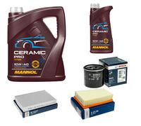 BOSCH Controllo Set 6L MANNOL Ceramic Pro 10W-40 Per Renault Fluence L30