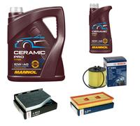 BOSCH Controllo Set 6L MANNOL Ceramic Pro 10W-40 Per VW Golf V 1K1 1.6 FSI