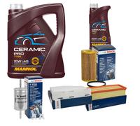 BOSCH Controllo Set 6L MANNOL Ceramic Pro 10W-40 Per VW Golf V 1K1 2.0 GTI