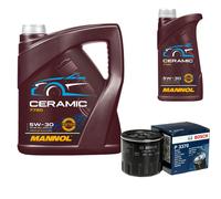 Bosch Controllo Set 6L mannol Ceramica 5W-30 per Opel Meriva Astra H 1.6 1.8