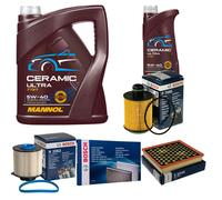 Bosch Controllo Set 6L mannol Ceramica 5W-40 per Opel Insignia A Country